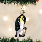 Old World Christmas Emperor Penguin W/chick - hand-blown glass Christmas tree ornament