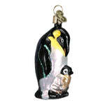 Old World Christmas Emperor Penguin W/chick - hand-blown glass Christmas tree ornament (view 3)
