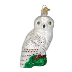 Old World Christmas Great White Owl Ornament - hand-blown glass Christmas tree ornament (view 3)