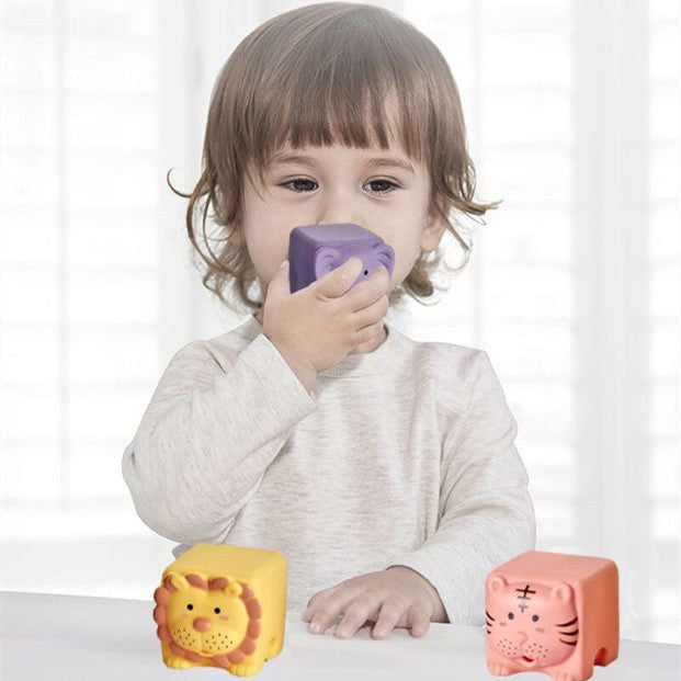 Soft Plastic Building Blocks For Infants And Young Children Early Education Digital Cognitive Animal Relief Matching Toys - Cindi Book