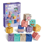 Soft Plastic Building Blocks For Infants And Young Children Early Education Digital Cognitive Animal Relief Matching Toys - Cindi Book