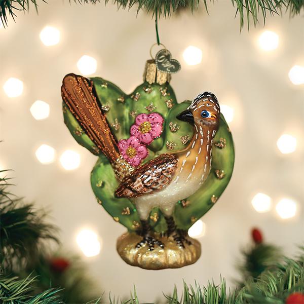 Old World Christmas Roadrunner Ornament - hand-blown glass Christmas tree ornament