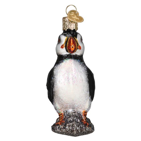 Old World Christmas Puffin Ornament - hand-blown glass Christmas tree ornament (view 5)