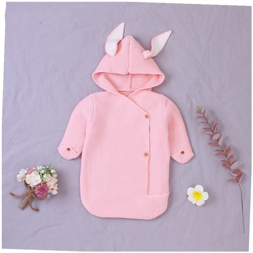 Baby Knitting Rabbit Sleeping Bags Hold Blanket - Cindi Book