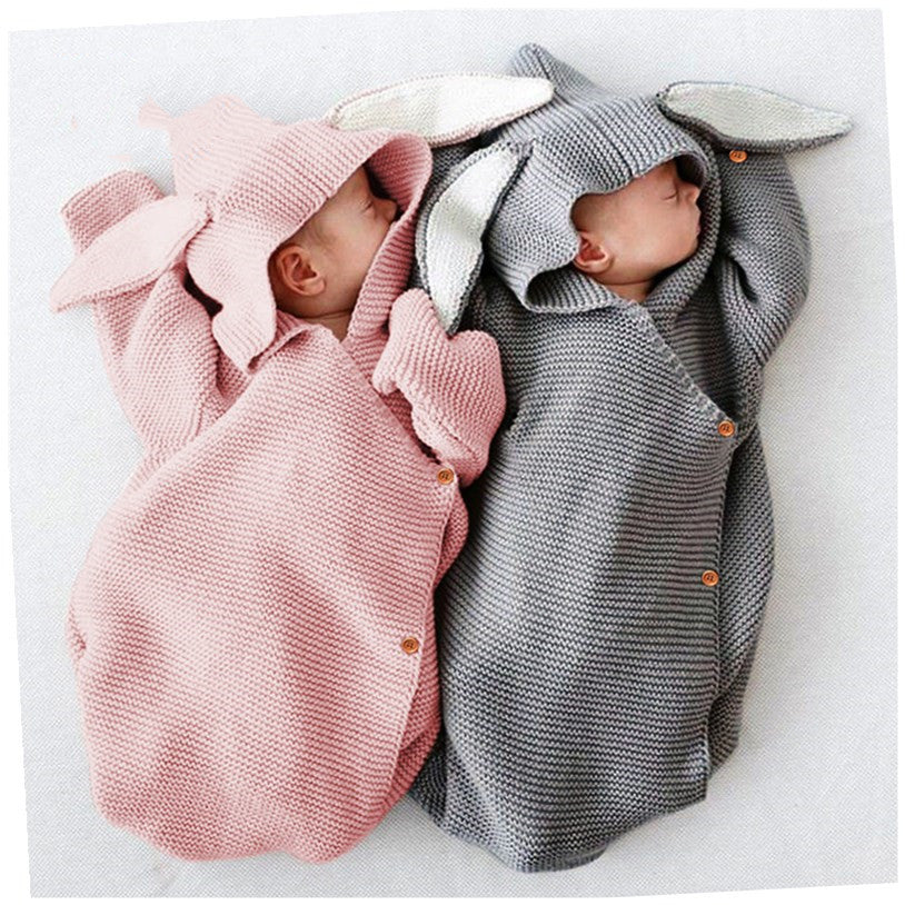 Baby Knitting Rabbit Sleeping Bags Hold Blanket - Cindi Book