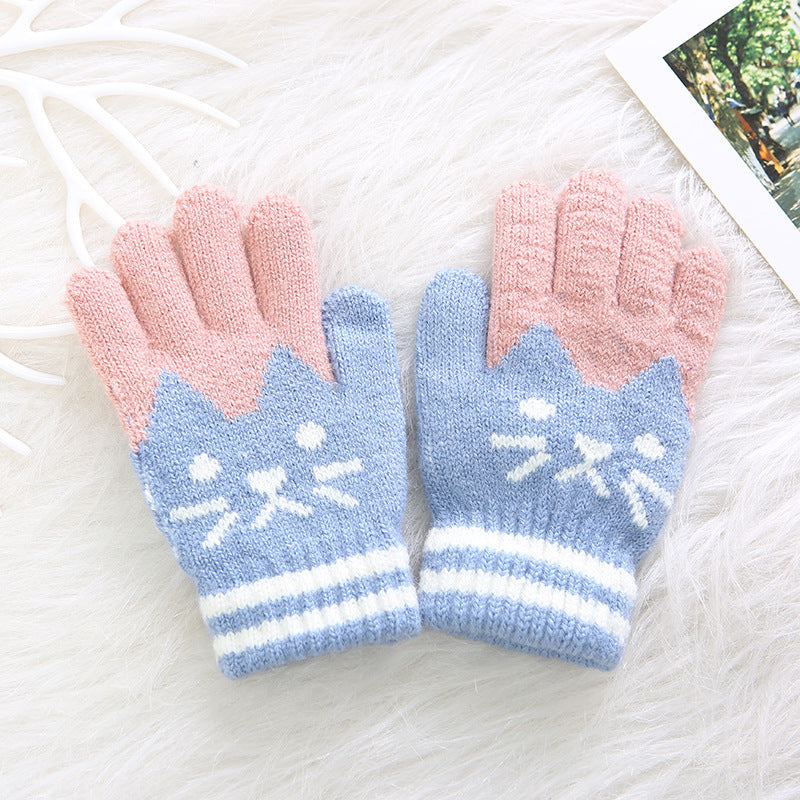 Gants pour enfant avec motif chat - Cindi Book