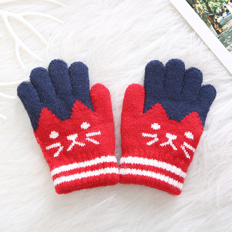 Gants pour enfant avec motif chat - Cindi Book