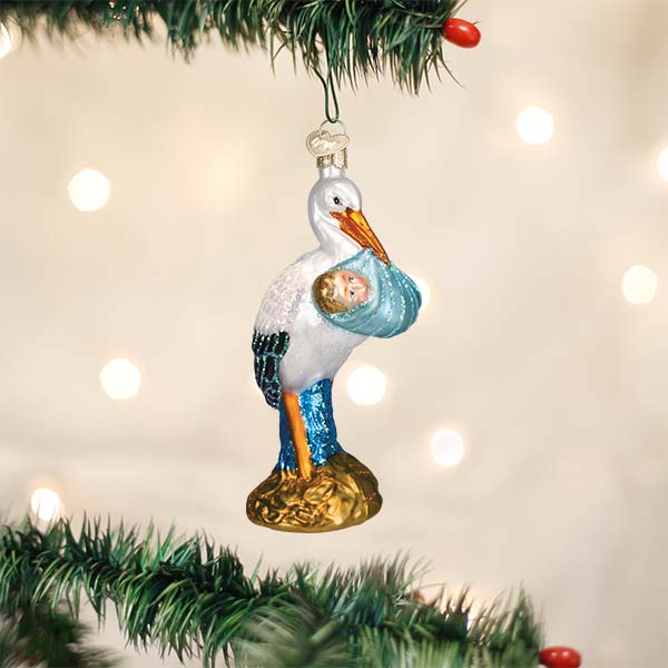 Old World Christmas Boy Bundle Of Joy Ornament - hand-blown glass Christmas tree ornament