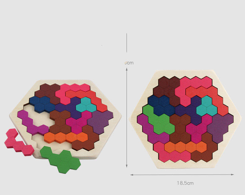 Wooden Hexagonal Geometric Puzzle - Cindi Book