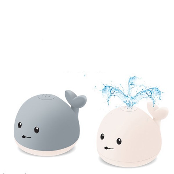 Baby Cute Cartoon Whale Floating Spraying Water Bath Toys with Light Music LED Light Baby Toys