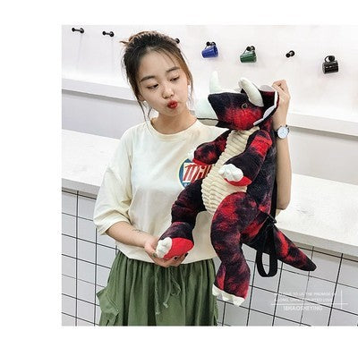 Simulation big dinosaur children's backpack creative new cartoon toy dinosaur bag plush toy bag factory direct supply - Cindi Book