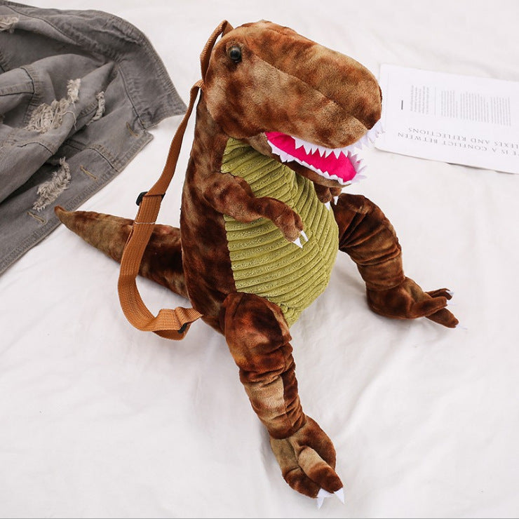 Simulation big dinosaur children's backpack creative new cartoon toy dinosaur bag plush toy bag factory direct supply - Cindi Book
