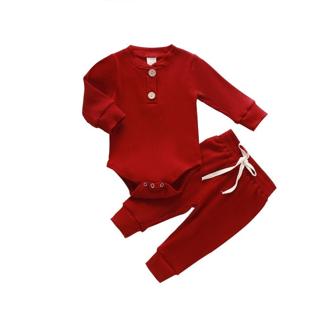 Infant Newborn Baby Girls Boys Spring Autumn Ribbed Solid - Cindi Book
