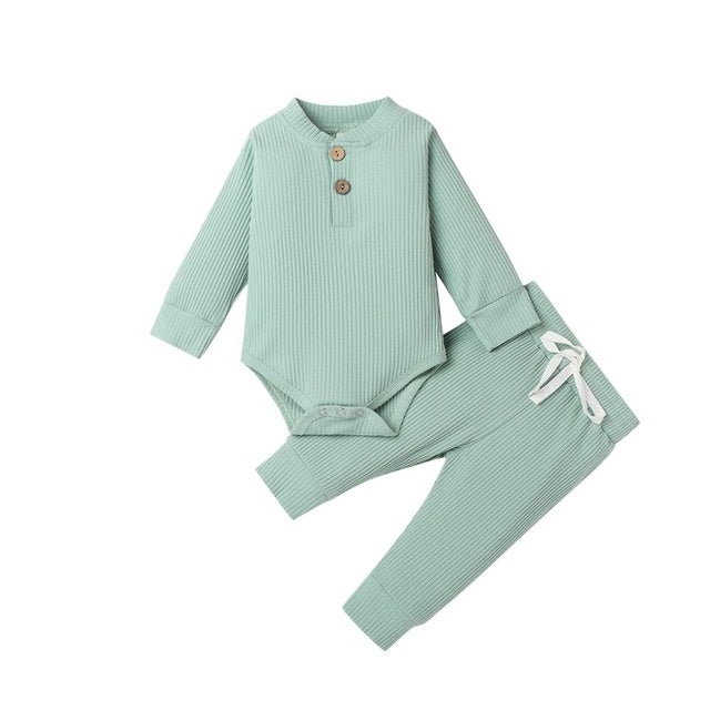 Infant Newborn Baby Girls Boys Spring Autumn Ribbed Solid - Cindi Book