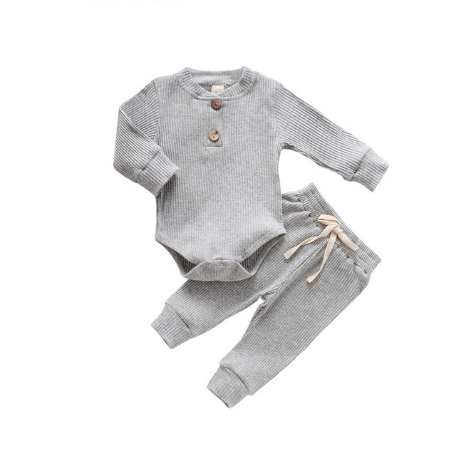Infant Newborn Baby Girls Boys Spring Autumn Ribbed Solid - Cindi Book