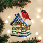 Old World Christmas Cardinal Birdhouse Ornament - hand-blown glass Christmas tree ornament