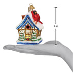 Old World Christmas Cardinal Birdhouse Ornament - hand-blown glass Christmas tree ornament (view 6)