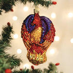 Old World Christmas Fiery Phoenix Ornament - hand-blown glass Christmas tree ornament