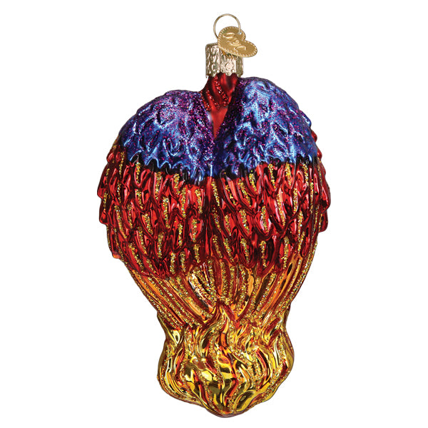 Old World Christmas Fiery Phoenix Ornament - hand-blown glass Christmas tree ornament (view 4)