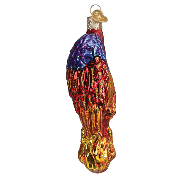 Old World Christmas Fiery Phoenix Ornament - hand-blown glass Christmas tree ornament (view 5)