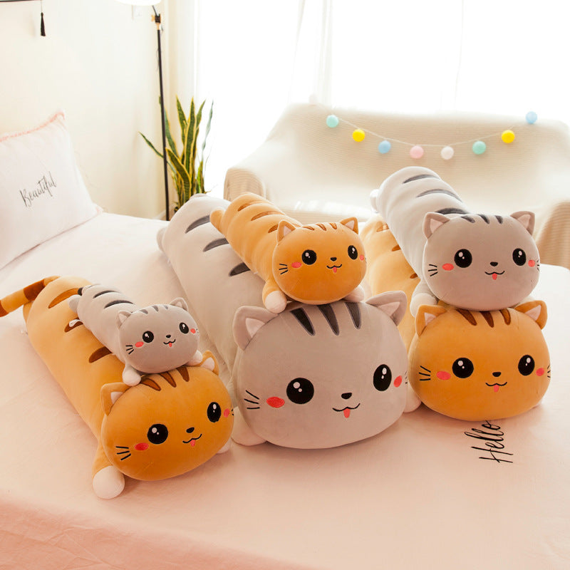 Foreign Trade Export Plush Toy Online Store Lying Down Happy Cat Pillow - Cindi Book