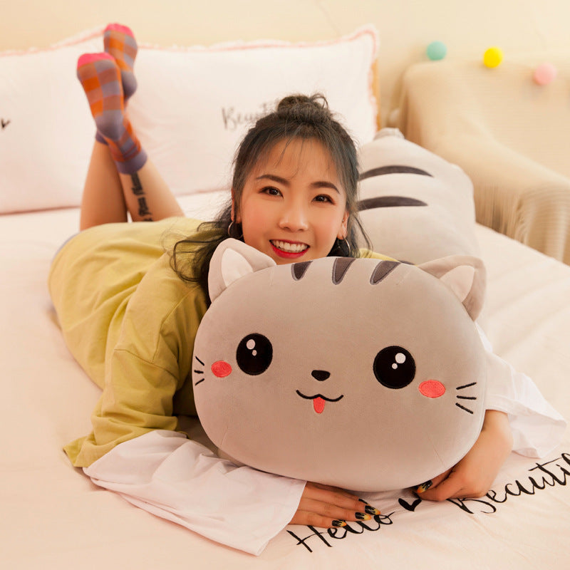 Foreign Trade Export Plush Toy Online Store Lying Down Happy Cat Pillow - Cindi Book
