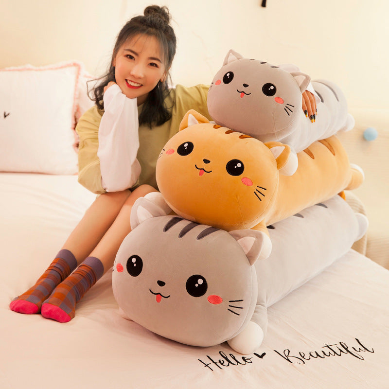 Foreign Trade Export Plush Toy Online Store Lying Down Happy Cat Pillow - Cindi Book