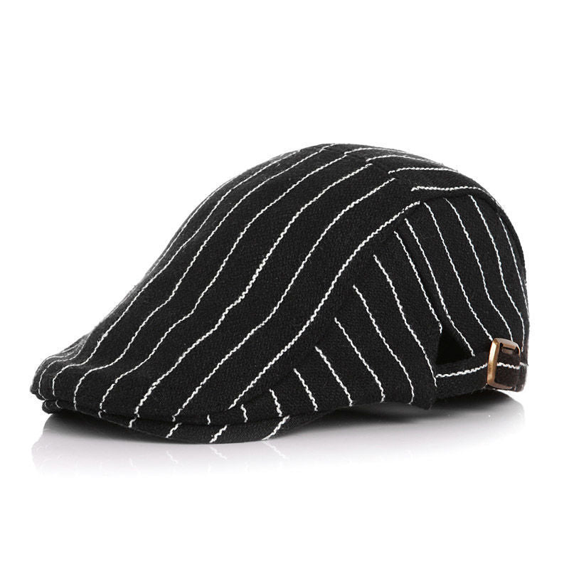 Baby's Striped Cap With Tweed In Spring And Autumn And Winter - Cindi Book