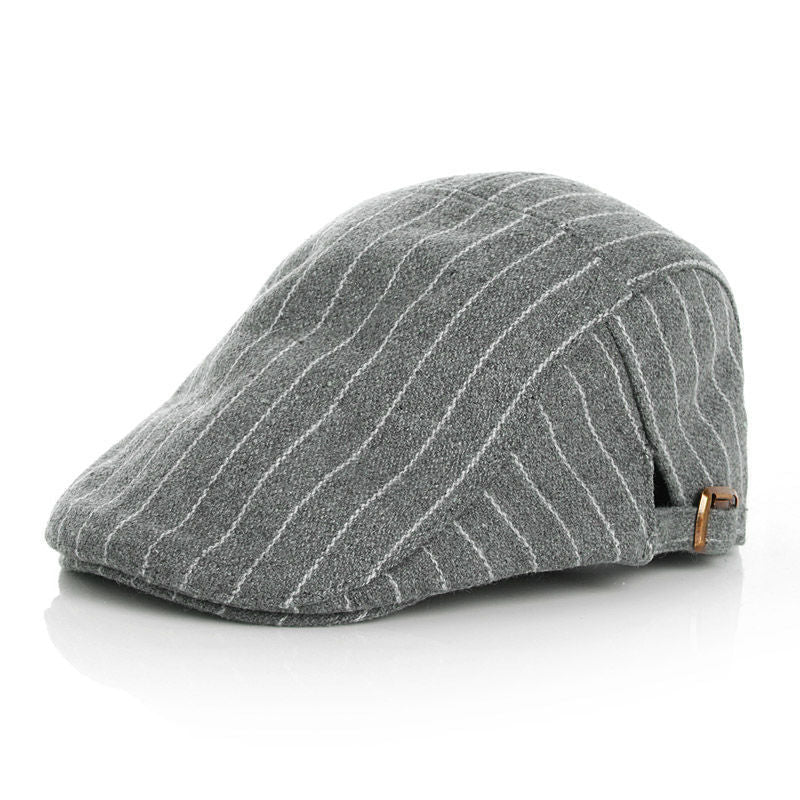 Baby's Striped Cap With Tweed In Spring And Autumn And Winter - Cindi Book