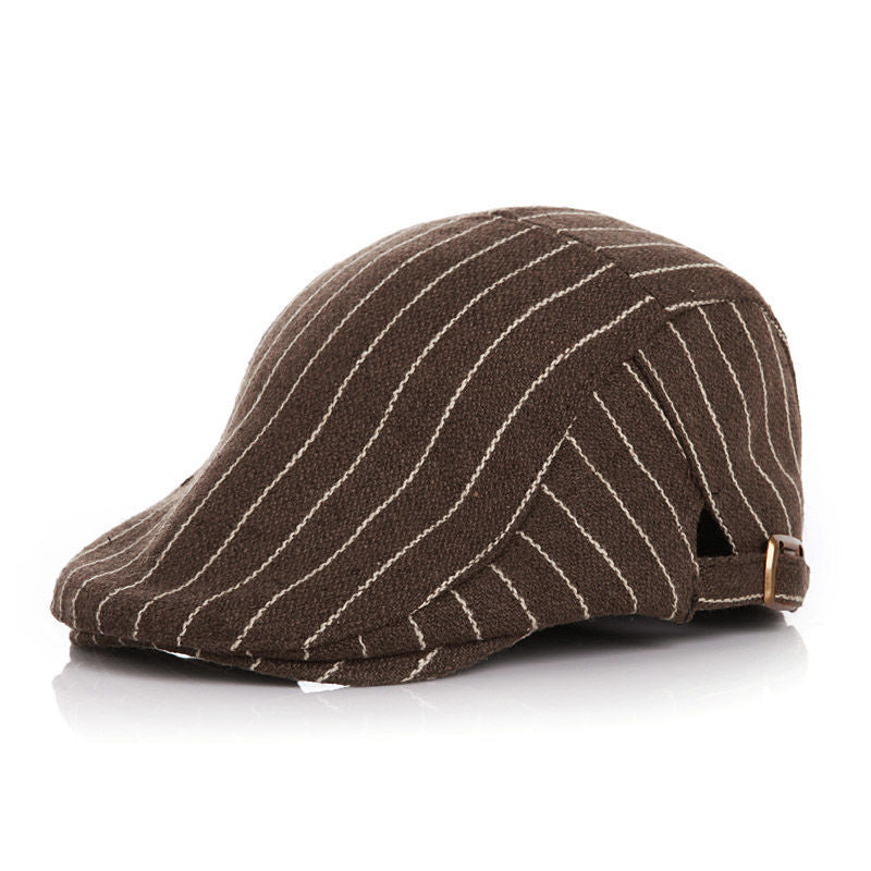 Baby's Striped Cap With Tweed In Spring And Autumn And Winter - Cindi Book