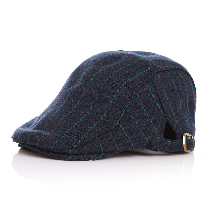 Baby's Striped Cap With Tweed In Spring And Autumn And Winter - Cindi Book
