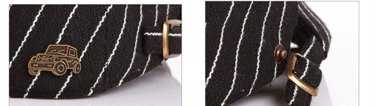 Baby's Striped Cap With Tweed In Spring And Autumn And Winter - Cindi Book