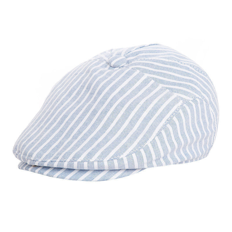 Baby's Striped Cap With Tweed In Spring And Autumn And Winter - Cindi Book