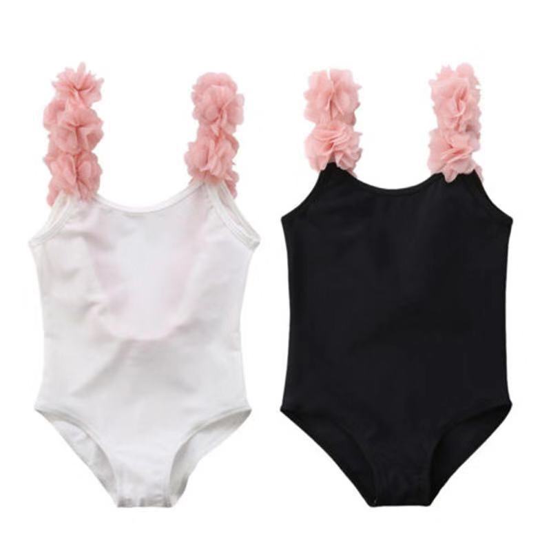 Hot Style Children's Sleeveless Summer Stitching Sling Lace Backless Swimsuit