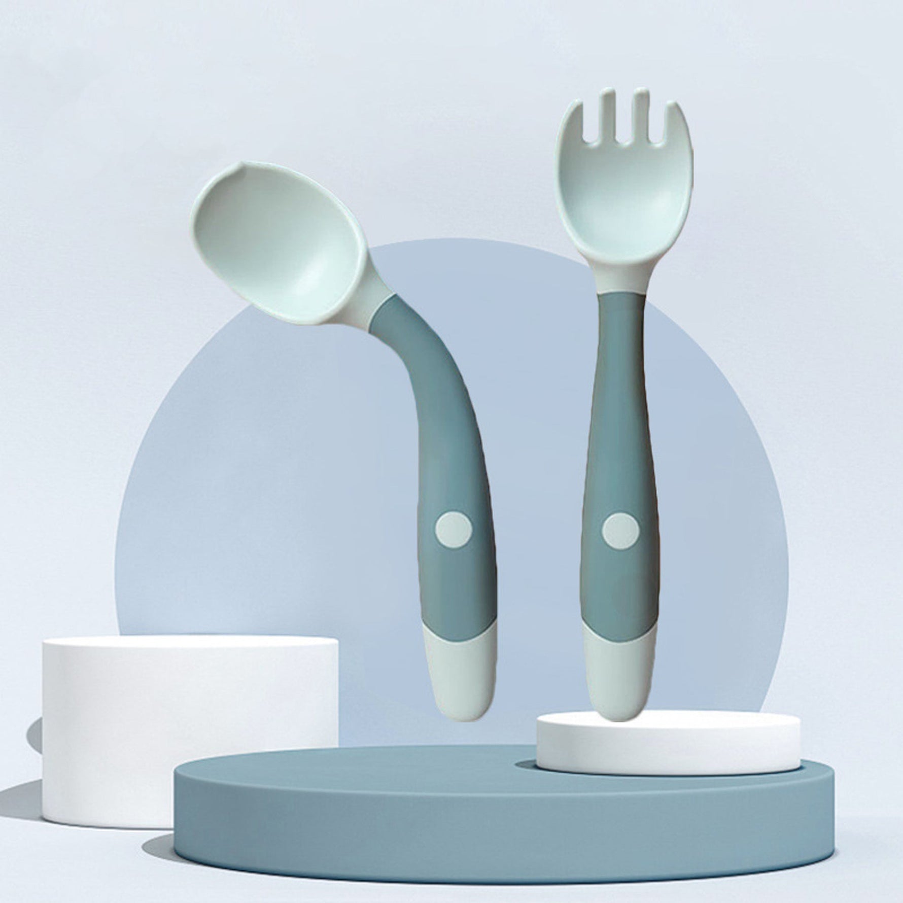 Silicone Spoon for Baby Utensils Set Auxiliary Food Toddler Learn To Eat Training Bendable Soft Fork Infant Children Tableware - Cindi Book