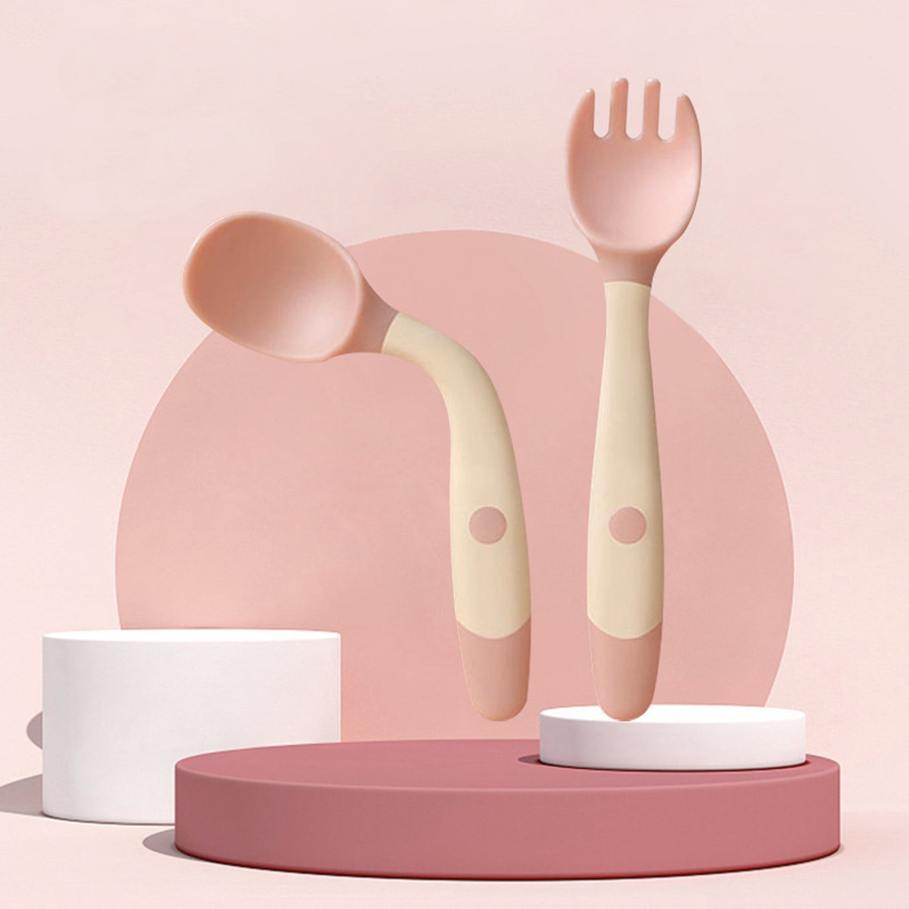 Silicone Spoon for Baby Utensils Set Auxiliary Food Toddler Learn To Eat Training Bendable Soft Fork Infant Children Tableware - Cindi Book