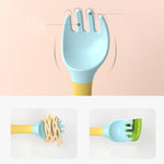 Silicone Spoon for Baby Utensils Set Auxiliary Food Toddler Learn To Eat Training Bendable Soft Fork Infant Children Tableware - Cindi Book