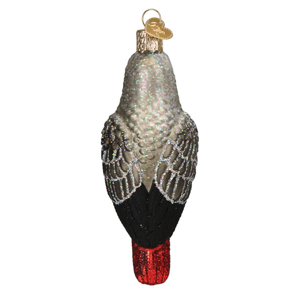 Old World Christmas African Grey Parrot Ornament - hand-blown glass Christmas tree ornament (view 5)