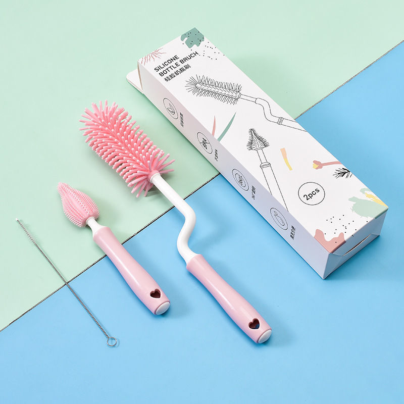 Baby Silicone Baby Bottle Brush Straw Scrubbing Baby Bottle Brush Cleaning - Cindi Book