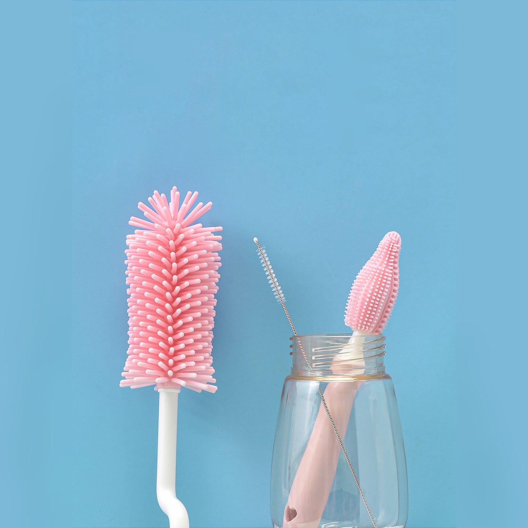 Baby Silicone Baby Bottle Brush Straw Scrubbing Baby Bottle Brush Cleaning - Cindi Book