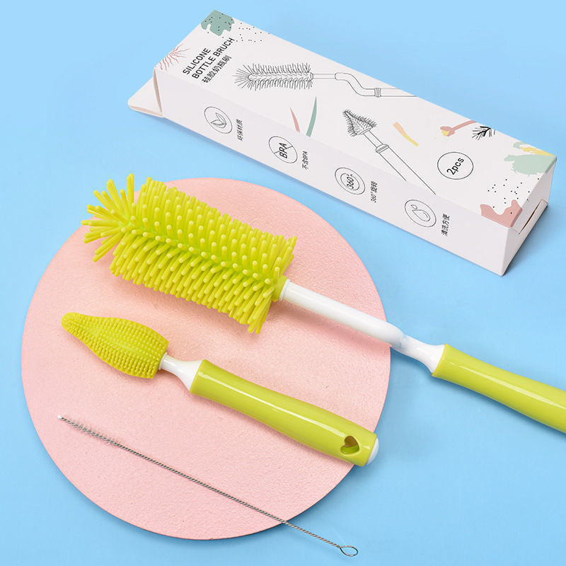 Baby Silicone Baby Bottle Brush Straw Scrubbing Baby Bottle Brush Cleaning - Cindi Book