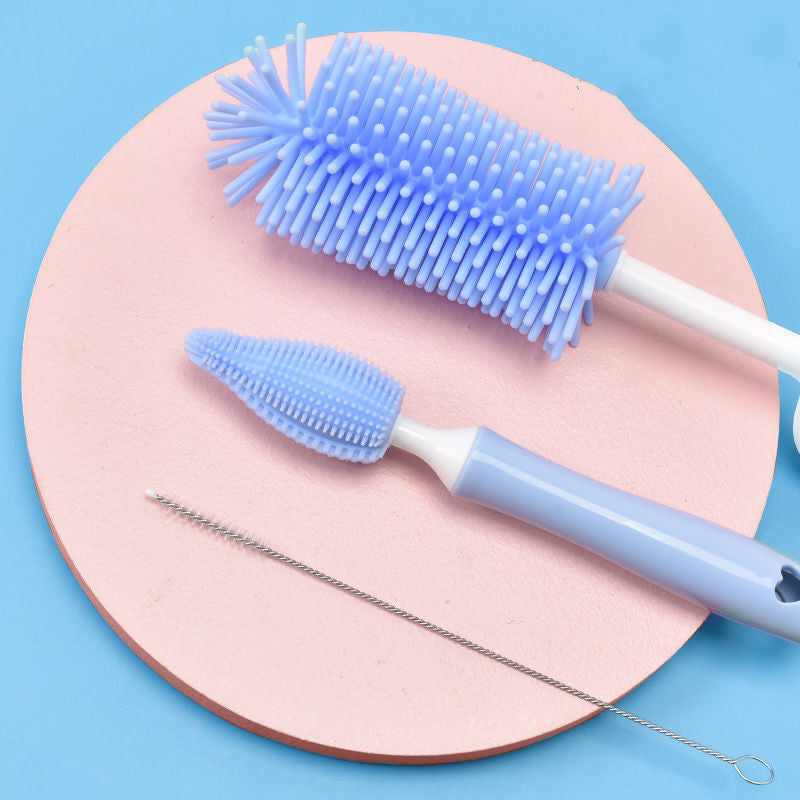 Baby Silicone Baby Bottle Brush Straw Scrubbing Baby Bottle Brush Cleaning - Cindi Book