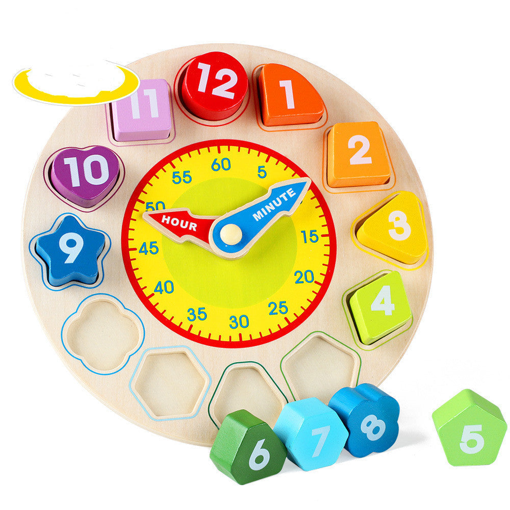 Digital Clock Wooden Cognitive Learning Alarm Clock Early Education Educational Toys For Children - Cindi Book