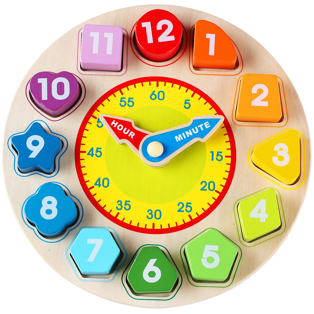 Digital Clock Wooden Cognitive Learning Alarm Clock Early Education Educational Toys For Children - Cindi Book