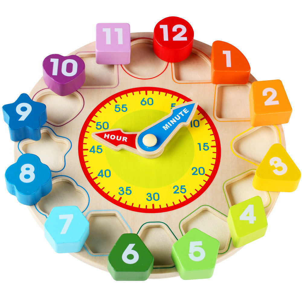 Digital Clock Wooden Cognitive Learning Alarm Clock Early Education Educational Toys For Children - Cindi Book