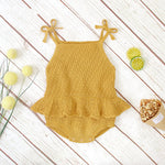 Baby Onesies Girls' Knitted Sling Ruffled Fart Romper - Cindi Book