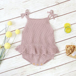 Baby Onesies Girls' Knitted Sling Ruffled Fart Romper - Cindi Book