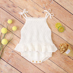 Baby Onesies Girls' Knitted Sling Ruffled Fart Romper - Cindi Book