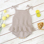 Baby Onesies Girls' Knitted Sling Ruffled Fart Romper - Cindi Book