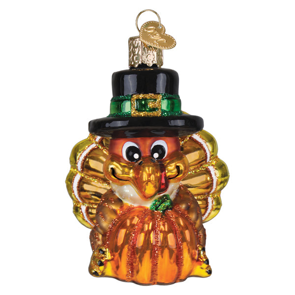 Old World Christmas Pilgrim Turkey Ornament - hand-blown glass Christmas tree ornament (view 2)